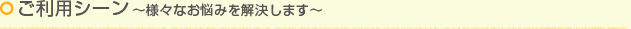 ご利用シーン～様々なお悩みを解決します～